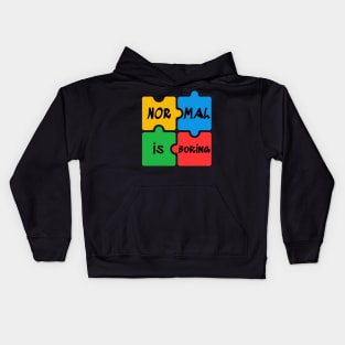 Normal is Boring Autism Awareness Kids Hoodie